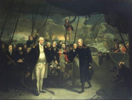 Daniel Orme Duncan Receiving the Surrender of de Winter at the Battle of Camperdown, 11 October 1797 France oil painting art